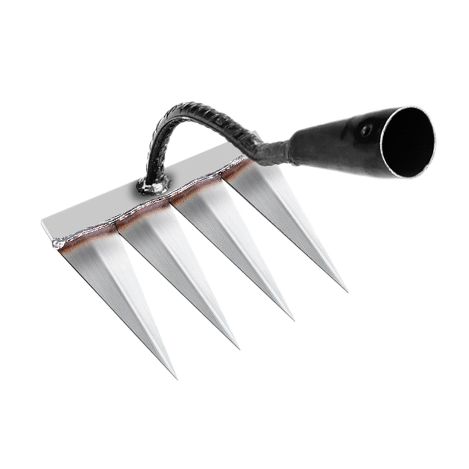 Magideal - Rastrillo De Deshierbe De Jardín Rastrillo De Mano De Jardín Rastrillo De Cultivador Agrícola Rastrillo De Agarre Rastrillo De Eliminación De Deshierb 4 Dientes