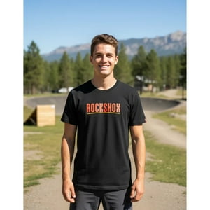 Polera Rockshox Manga Corta Paint Brush Logo Negro