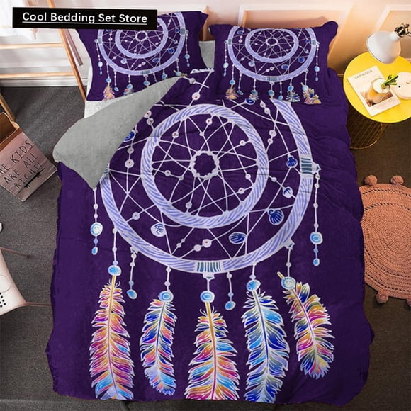 Bohemian Dream Bedding Set Size Colorful Catcher Duvet Cover Set with Pillowcase Polyester Bed Linen for Teens Girls Bed Sheets