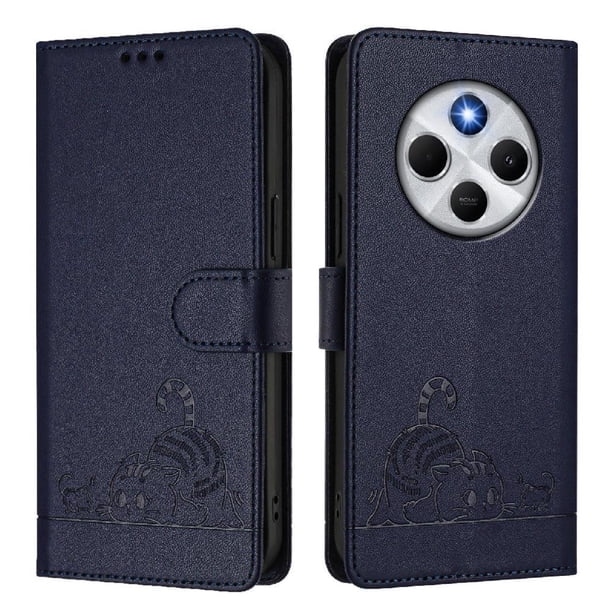 Funda tipo cartera FOXDOCK para Xiaomi POCO C75 con soporte, ranuras, RFID, diseño de gato