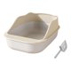 thumbnail image 3 of Caja De Arena Para Gatos De Fácil Limpieza Con Pala, Bandeja De Arena Para Gatos Semicerrada Y Abierta, Color Blanco, 3 of 5