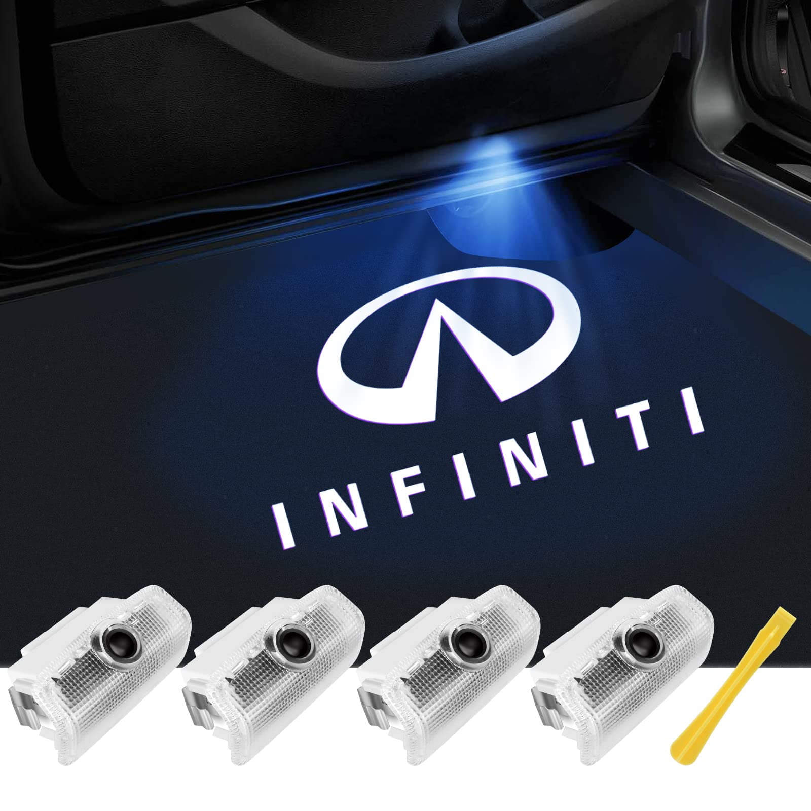 Canpo - Luces De Puerta De Coche Con Logotipo Led De Bienvenida Para Infiniti Q50 Q60 Q70
