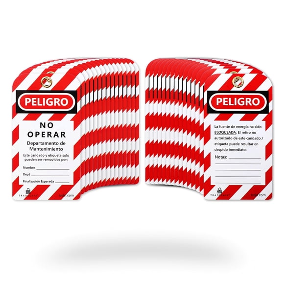Etiquetas Lockout TRADESAFE Peligro No Operar con 30 bridas