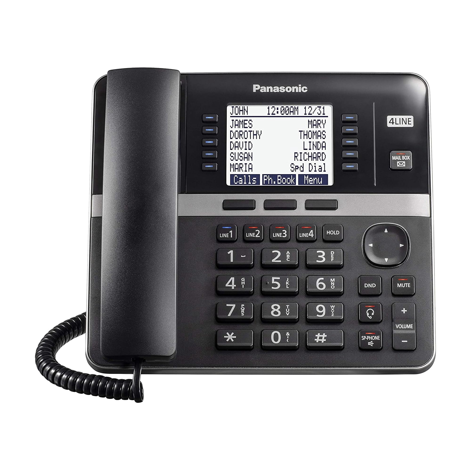 Sistema Telefónico De Oficina Panasonic Kx-tgw420b Con 4 Líneas Negro