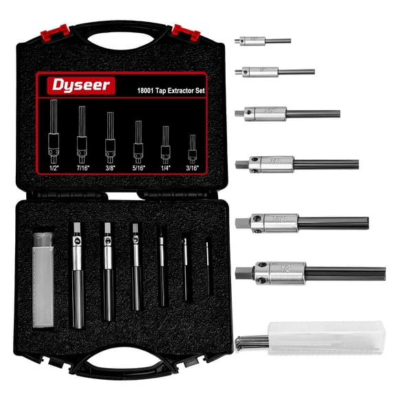 Extractor de roscas dyseer 3/16–1/2 pulg. juego de 24 piezas