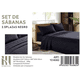 thumbnail image 1 of Set De Sabanas King Color Negro 200 Hilos + 2 Funda De Almohada, 1 of 2