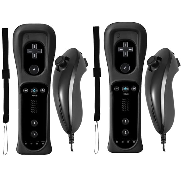 Controlador Wii Burcica Inalámbrico Negro – Pack de 2