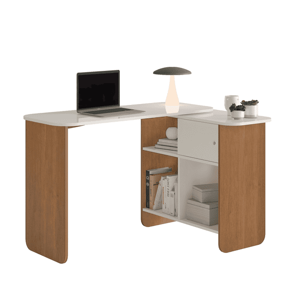 Escritorio Nomad Giratorio 360° CerezoOff White 160x45x73,5 cm