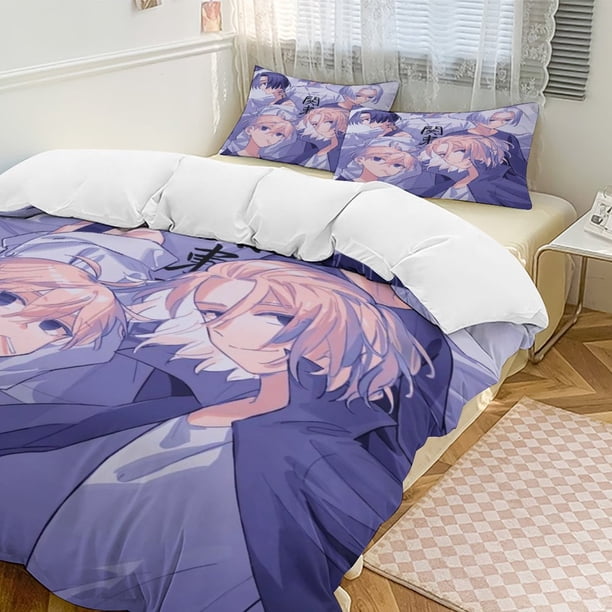 Tokyo Revengers Anime Home Bed 3-piece Set Classic Japanese Anime Polyester Wash Student Dormitory Set