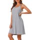 thumbnail image 4 of INSPIRE CHIC Vestido de Dormir de Modal Acanalado para Mujer con Doble Tirante Espagueti hasta la Rodilla para Descanso y Viaje M Gris, 4 of 5