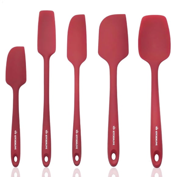 Juego de Espátulas KITCHENLOVE 5 pzas Rojo, resistente a 600°F (315°C)