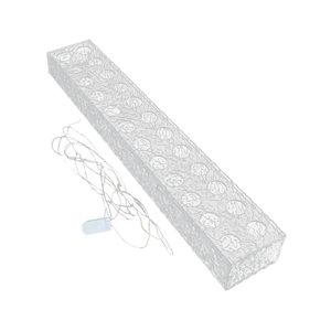 Bothyi - Florero De Acrílico Luces Led Escritorio Arreglo Floral Florero De Flauta Florero Transparente 24 Hoyos 60X10X6.5Cm