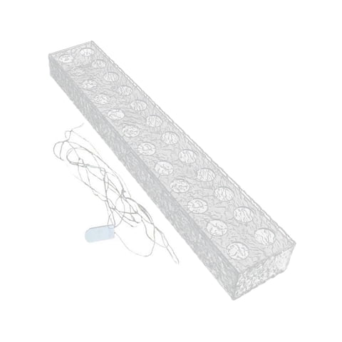 Bothyi - Florero De Acrílico Luces Led Escritorio Arreglo Floral Florero De Flauta Florero Transparente 24 Hoyos 60X10X6.5Cm