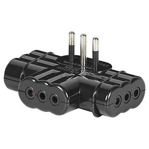 Rittig - Enchufe Triple Plano C/Tierra Negro