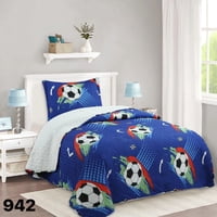 Gnerico - Cubrecama Quilt Sherpa 1 1/2 Plazas - Mundo Balones M942