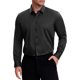 thumbnail image 1 of INSPIRE CHIC Camisas de Vestir Formales de Manga Larga con Cuello de Punto para Hombre, Color Sólido, Negro 2XL, 1 of 6