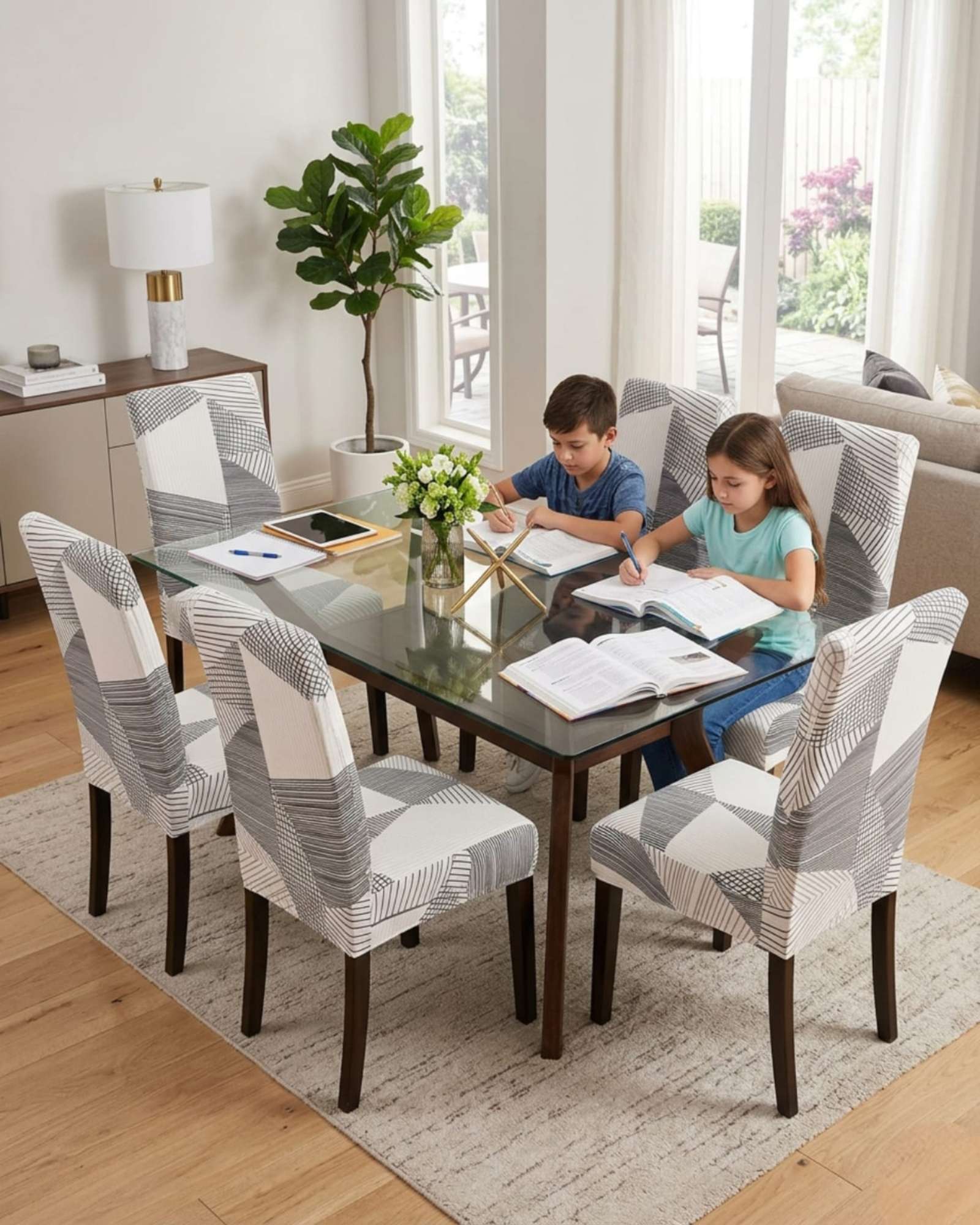 Mylhogar - Juegos De 6 Fundas Para Sillas Con Diseño Elastico