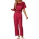 thumbnail image 1 of INSPIRE CHIC Conjunto de Pijama de Satén para Mujer Regreso a Clases Camisa de Dormir de Manga Corta Suave con Botones y Pantalones Largos con Bolsillo en el Pecho S Rojo, 1 of 6