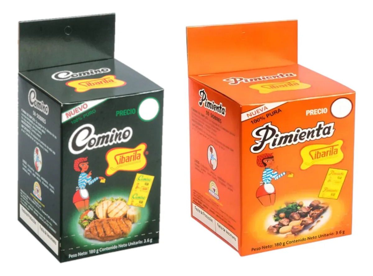 Sibarita - Pimienta 50 Sobres 180Gr Y Comino 50 Sobres