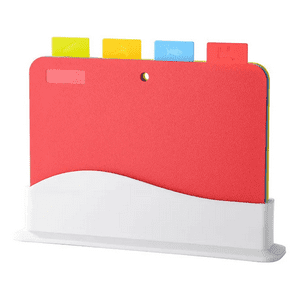 Genérico - Set De 4 Tablas Para Cortar Y Picar De Plástico Colores Delgado Rojo