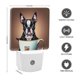 thumbnail image 2 of Boston Terrier Luz nocturna LED con sensor de anochecer a amanecer para dormitorio, baño, pasillo, escaleras - Lámpara LED nocturna de enchufe, 0.5W - 1 pieza, 2 of 6