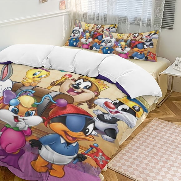 Looney Tunes Cartoons 3-Piece Bedding Set Soft Warm And Comfortable Bed Set