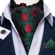 thumbnail image 2 of Set corbata gruesa Ascot hombre elegante formal. Modelo Floreado Rosas Rojas, 2 of 5