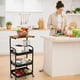 thumbnail image 4 of Carrito Auxiliar De Cocina 4 Niveles Con Repisa De Madera y ruedas 104x30x43 cm, 4 of 4