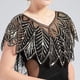 thumbnail image 1 of Sequins Leaf Lace Shawl Wraps Vintage Sequin Beaded Evening Cape Bridal Shawl Women Dress Cheongsam Classic Shawl, 1 of 3