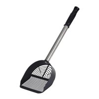 Magideal - Rastrillo De Arena Para Gatos, Pala Para Arena, Rastrillo De Arena Más Grande, Mango Largo Y Práctico, Fácil Limpieza, Cesta Grande Y Resistente, Negro