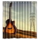 thumbnail image 1 of Cortina de ducha con diseño de guitarra "Music Lover In My Lfe" con ganchos (66 x 72 pulgadas), 1 of 3