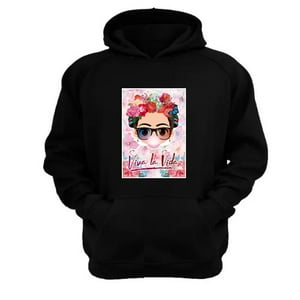 Genérico - Polerón Canguro Frida Negro Talla L Unisex