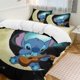 thumbnail image 2 of Stitch Playing Guitar on The Moon 3 Pieces Duvet Cover Set Full Size Super Soft Fade Resistant Microfiber, 2 of 4
