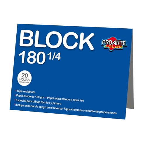 Block de Dibujo Proarte N°180 1/4 Pliego