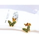 thumbnail image 4 of Aros Pegados Mariposa, Pavé Circones Verdes, Regalo Mujer Dorado, 4 of 6