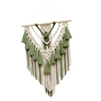 Magideal - Elegante Tapiz De Macramé Bohemio Hecho A Mano Con Flecos De Borlas, Colgante De Adorno Para Apartamento, Habitación De Bebé, Guardería, Decoración De Verde