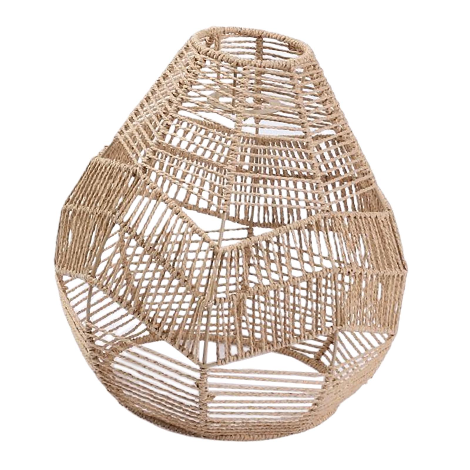 Magideal - Lámpara Colgante Pantalla Boho Luz De Techo Pantalla Cuerda De Papel Mimbre De Mimbre Tejida A Mano Cubierta Para Comedor Cocina Restaurant , Estilo B Medio