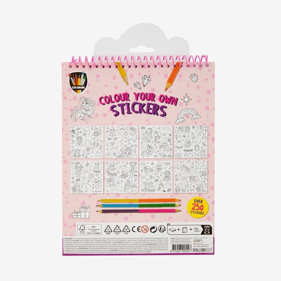 Colorea tus Propios Stickers Rosado Moxy