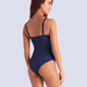 thumbnail image 2 of Traje De Baño Azul Control De Abdomen Drapeado Chamela, 2 of 8