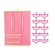 thumbnail image 5 of Armario que se puede abrir para muñecas, regalos del Día de San Valentín para niños, bonito adorno decorativo con percha de tela, muebles para muñecas con colgador de corazón, 5 of 5