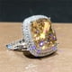 thumbnail image 1 of Elegant Big Pink Zirconia Wedding Ring for Bridal Party and Valentine's Day Gift, 1 of 4