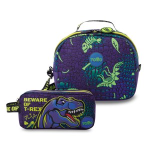 Pack Escolar Lonchera Azul + Estuche Dino Rock Totto