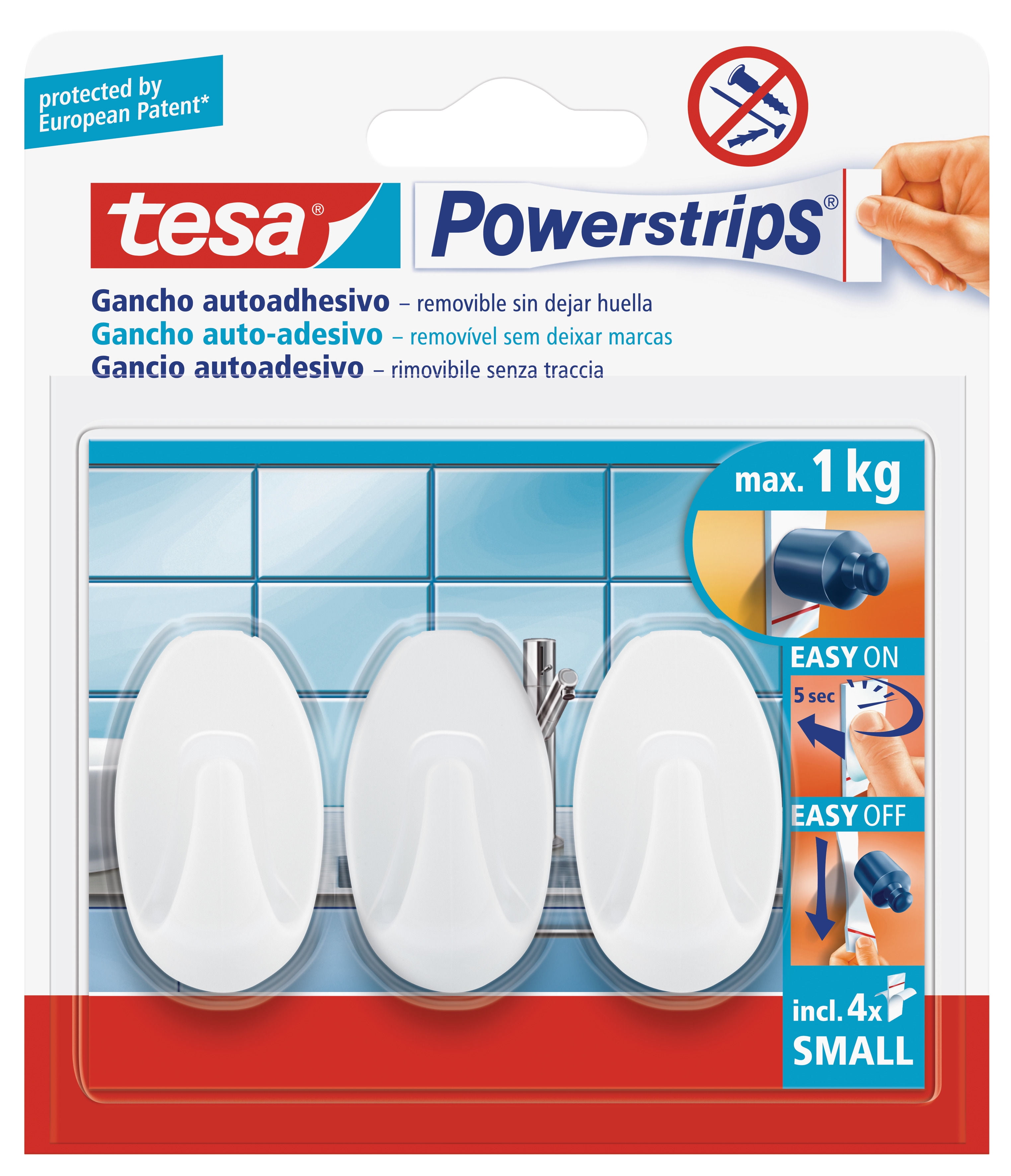 Tesa - Gancho Smal Oval Blanco 1Kg