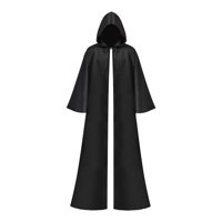 Bothyi - Capa De Halloween Capa De Bruja Capa Larga Con Capucha Para Club Performance Punk Party Negro Xl