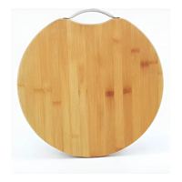 Genérico - Tabla De Cortar Carne Para Barbacoa De Bambú, 30 X 30 Cm, Rústica, Redonda