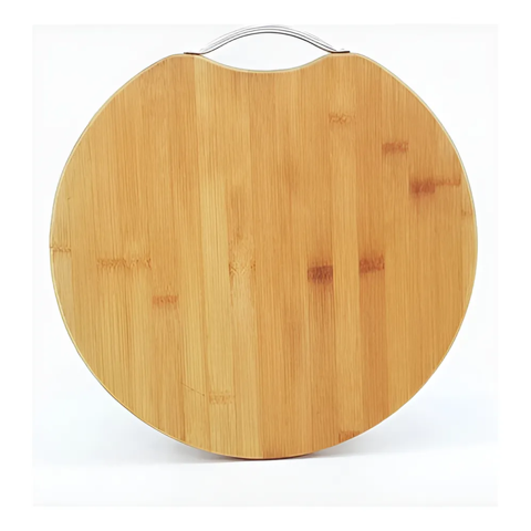 Genérico - Tabla De Cortar Carne Para Barbacoa De Bambú, 30 X 30 Cm, Rústica, Redonda