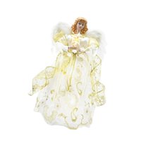 Magideal - Ángel Decorativo Figura Treetop Muñeca Adorno Iluminado Con Luz De Tela Bordada Adecuado Para Celebraciones Navideñas Reuniones Familiares Decoración