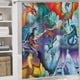thumbnail image 5 of Alas de fuego-theme 4-Piece Shower Curtain Set with Rugs, Waterproof Bathroom Decor Set Includes Bath Mat, U-Shaped Rug, Toilet Lid Cover and Curtain with Hooks, 5 of 6
