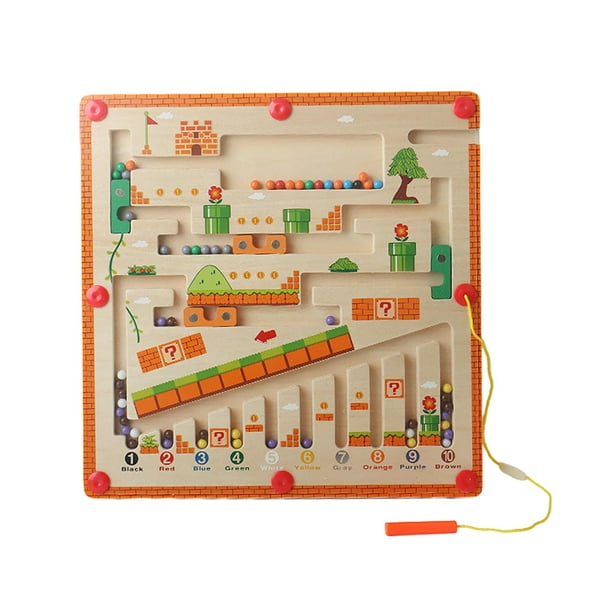 Juego De Mesa Montessori De Madera, 36 Palitos De Madera Coloridos