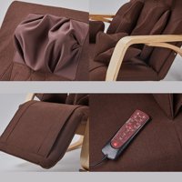 M&Ms - Full Massage Function-Air Pressure-Comfortable Relax Rocking Chair, Lounge Chair Relax Chair With Cotton Fabric Cushion Brown